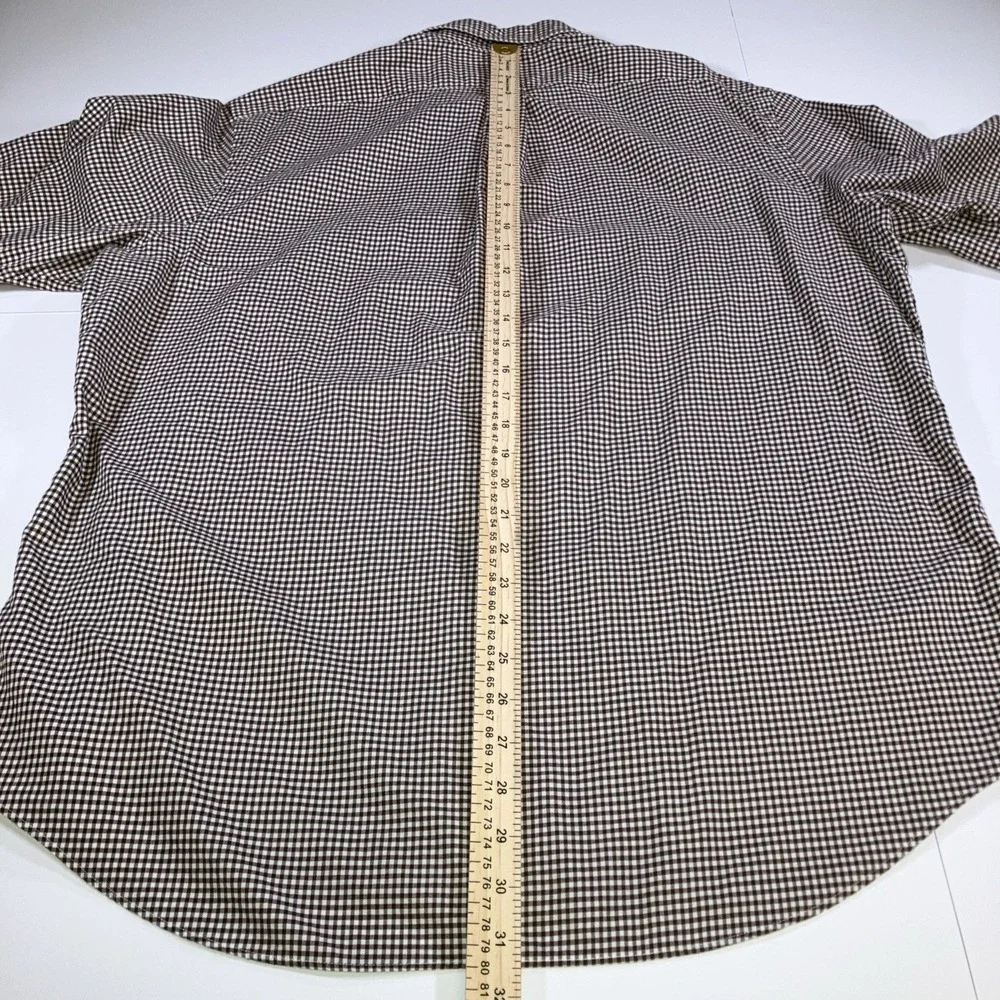 Polo‎ Ralph Lauren Shirt Mens XL Brown Gingham Check Button Down Cotton